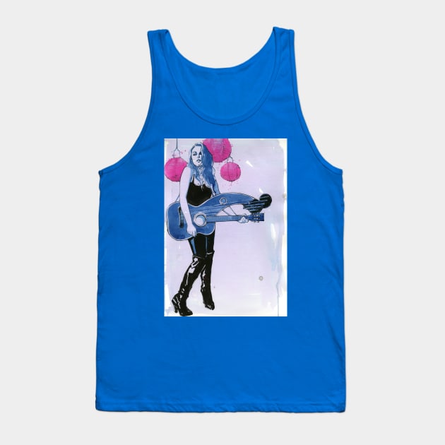 Julia Haltigan & the Dream Harp Guitar Tank Top by A.E. Kieren Illustration